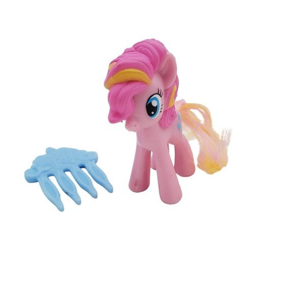 My Little Pony Pinkie Pie Pink Toy with McDonalds Comb Minature Collectible 2" - Picture 4 of 4